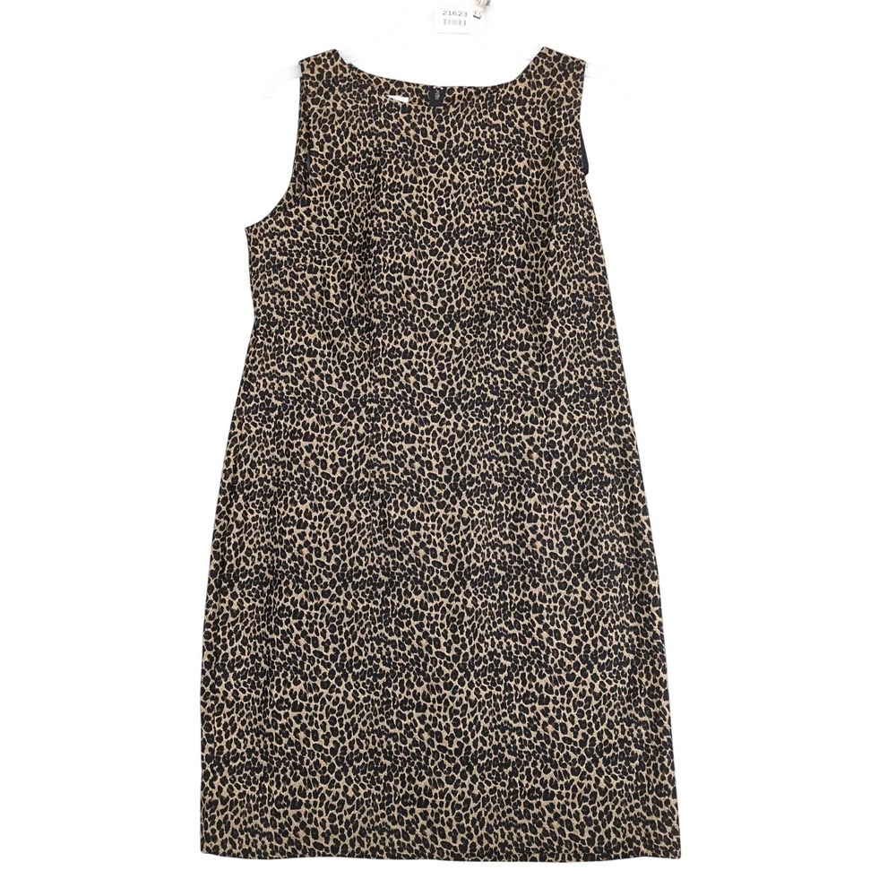 Vintage AGB Brown Animal Print Knee-Length Sheath Dress Sz 14 Career‎ Cocktail
